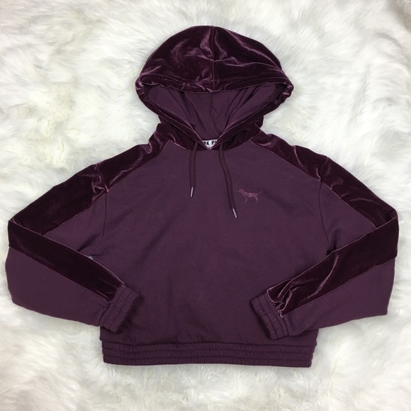 PINK Victoria's Secret Tops - PINK Victoria’s Secret Cropped Hoodie XS Velvet
